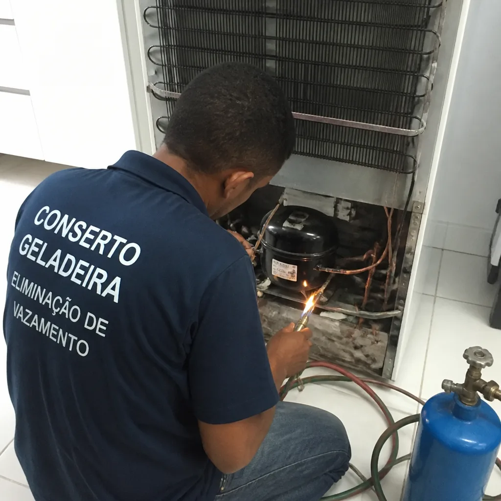Eliminação de vazamento em geladeira Brastemp em Maringá
